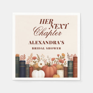 Her Next Chapter Fall Book Theme Bridal Shower Napkin