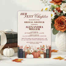 Her Next Chapter Fall Pumpkin Book Theme Bridal