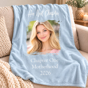 Her Next Chapter Mother Mum Photo Dusty Blue Fleece Blanket