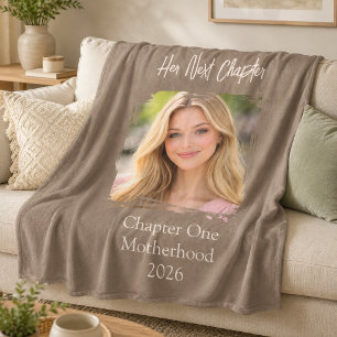 Her Next Chapter Mother Mum Photo Mocha Brown Fleece Blanket