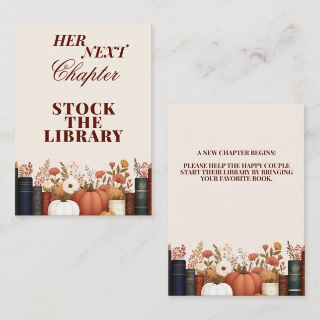 Her Next Chapter Stock The Library Bridal Shower Enclosure Card (Front/Back)