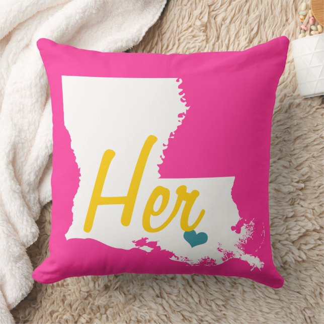 Her or His Louisiana State Floral  Cushion (Blanket)