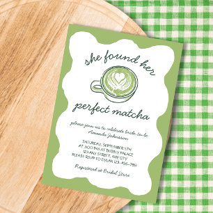 Her Perfect Matcha Green Tea Bridal Shower Invitation