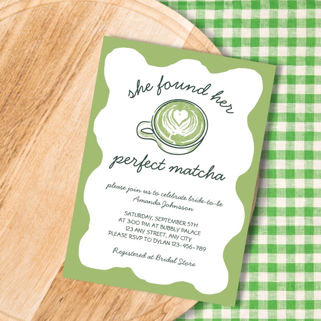 Her Perfect Matcha Green Tea Bridal Shower Invitation (Her Perfect Matcha Green Tea Bridal Shower Invitation)