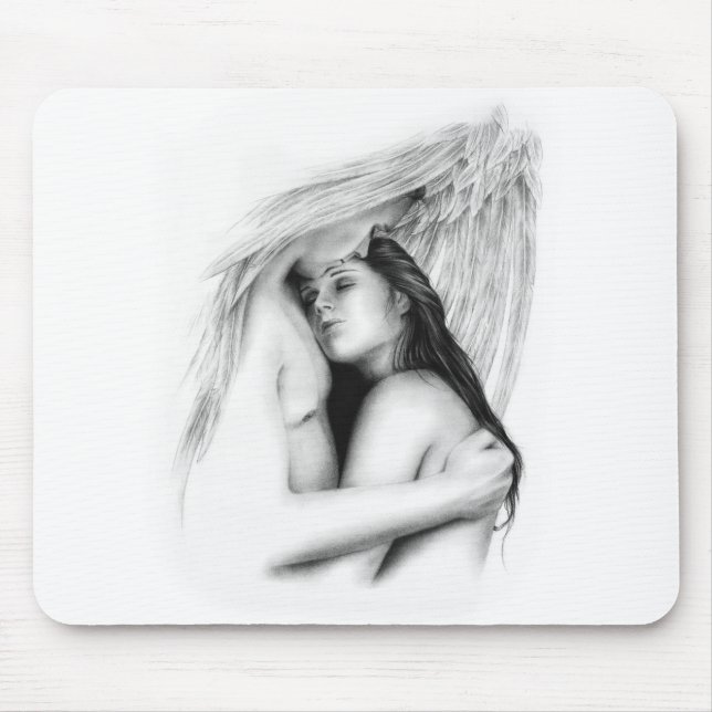 Her Protector Angel Couple Love Mouse Mat (Front)