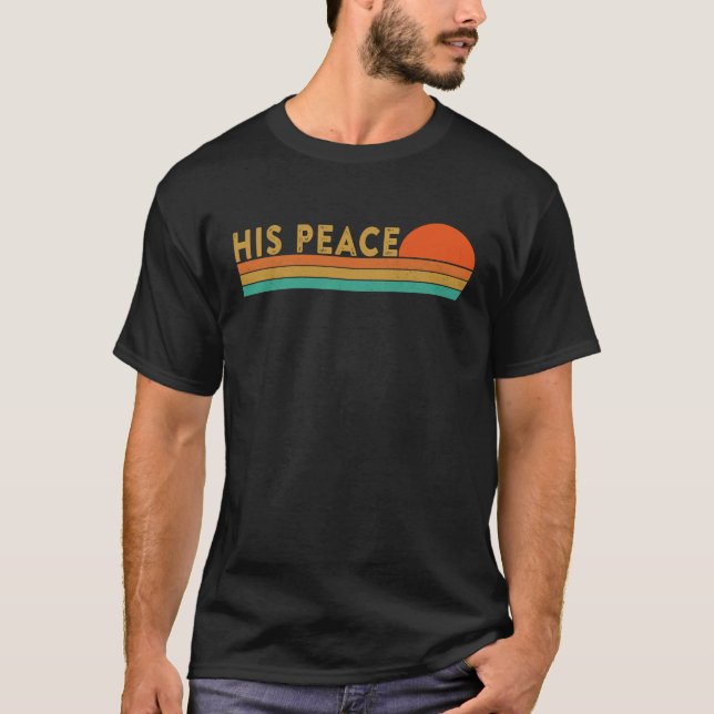 Her Rock His Peace Christian Husband Wife Couples  T-Shirt (Front)