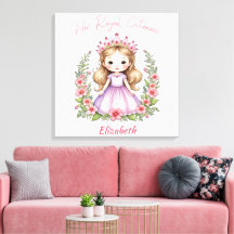 Her Royal Cuteness Pink Princess Canvas Print