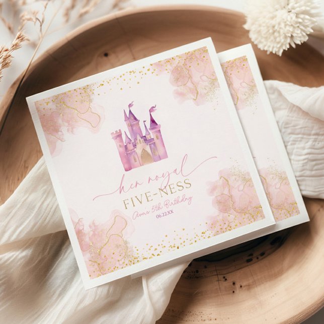 Her Royal Five-Ness Princess 5th Birthday Party Napkin (Creator Uploaded)