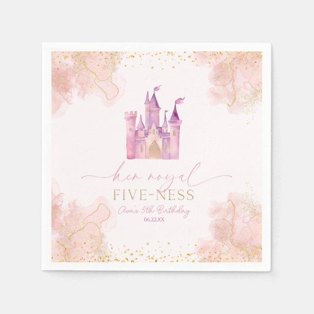 Her Royal Five-Ness Princess 5th Birthday Party Napkin (Front)