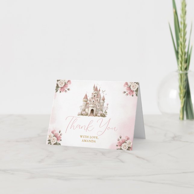 Her royal five-ness Princess Birthday Castle Thank You Card (Front)