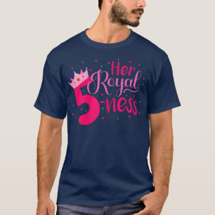 Her Royal Fiveness 5th Birthday Girls Fun Decorati T-Shirt