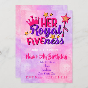 Her Royal Fiveness Birthday Invitation Template