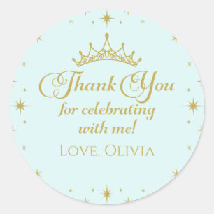 Her Royal Fiveness Gold Princess 5th Birthday Classic Round Sticker