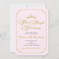 Her Royal Fiveness Gold Princess 5th Birthday