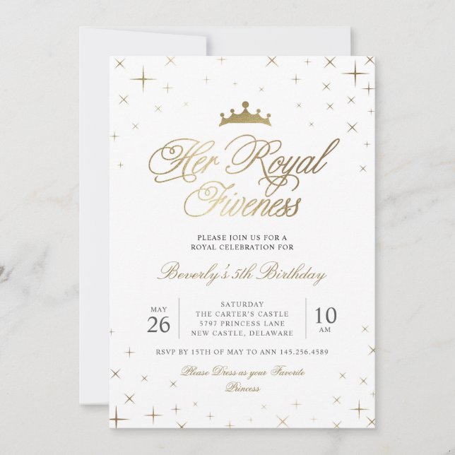 Her Royal Fiveness Invitation (Front)