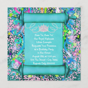 Her Royal Highness Princess Birthday Party Invitation