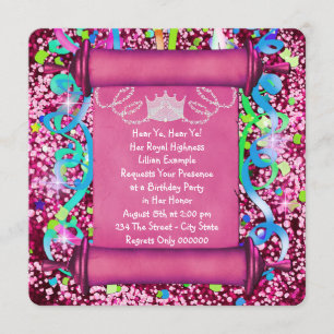 Her Royal Highness Princess Birthday Party Invitation