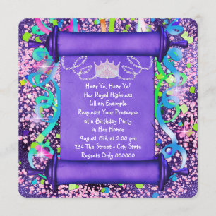 Her Royal Highness Princess Birthday Party Invitation