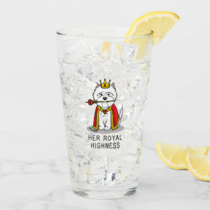 Her Royal Highness Queen Westie Dog Glass