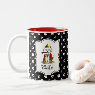 Her Royal Highness Queen Westie Dog Two-Tone Coffee Mug