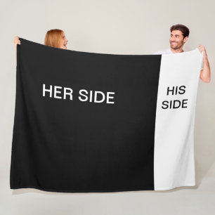 HER Side, HIS Side Fleece Blanket