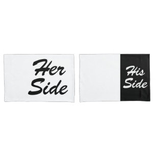 Her Side His Side Hilarious Marriage Pillowcase