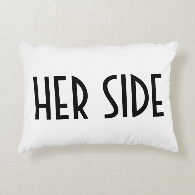 Her Side Text Decorative Cushion (Front)