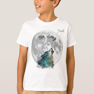 "Her Song" Wolf and Moon Boy's Custom  T-Shirt