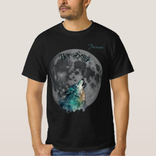 "Her Song" Wolf and Moon Men's Custom  T-Shirt