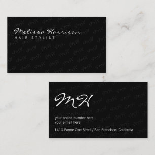 her unique attractive modern professional grey business card