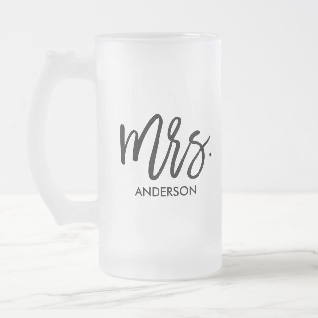 Her Very Own Personalised Frosted Glass Frosted Glass Beer Mug (Left)
