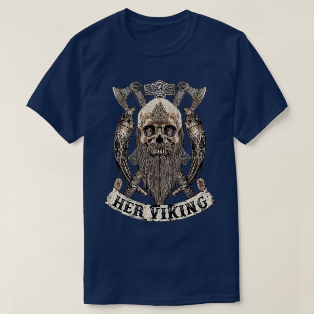 Her Viking His Shieldmaiden His And Hers Gifts For T-Shirt (Design Front)