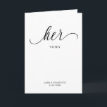 Her Vows Card Minimalist Script Vow Card<br><div class="desc">Write your very own vows to the love of your life with this lovely wedding vow card. Each card can be personalised with your names & wedding date. Write your heart's true love to your significant other in your own hand. Custom made just for you and your big day. Checkout...</div>
