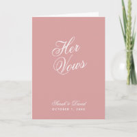 Her Vows Dusty Rose Wedding Pink Vow Book