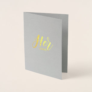 Her vows - gold foil card