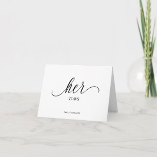 Her Vows Minimalist script font wedding day card