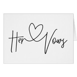 Her Vows Modern Wedding Day Heart Card