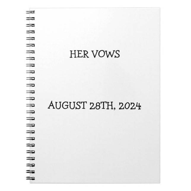 HER VOWS NOTEBOOK (Front)