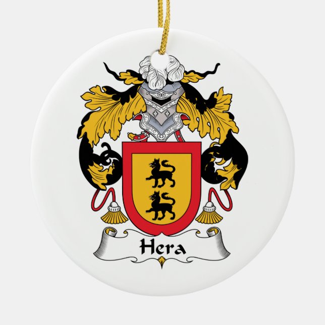 Hera Family Crest Ceramic Tree Decoration (Front)