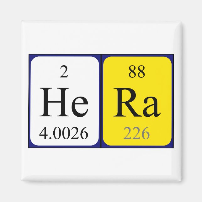 Hera periodic table name magnet (Front)