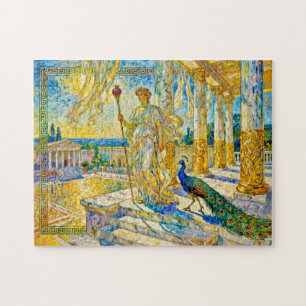 Hera with Peacock and Pomegranate Sceptre in Templ Jigsaw Puzzle