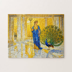 Hera with Peacock and Sceptre in Grand Temple Hall Jigsaw Puzzle