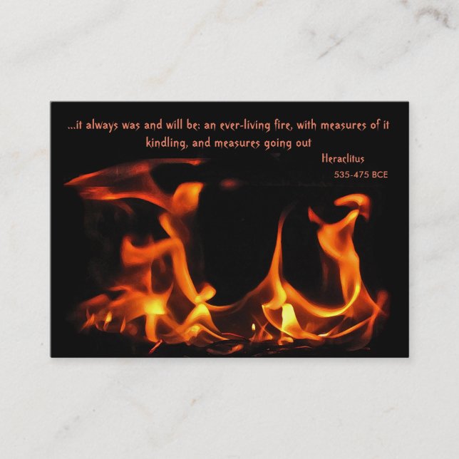 Heraclitus Everlasting Fire ATC Business Card (Front)