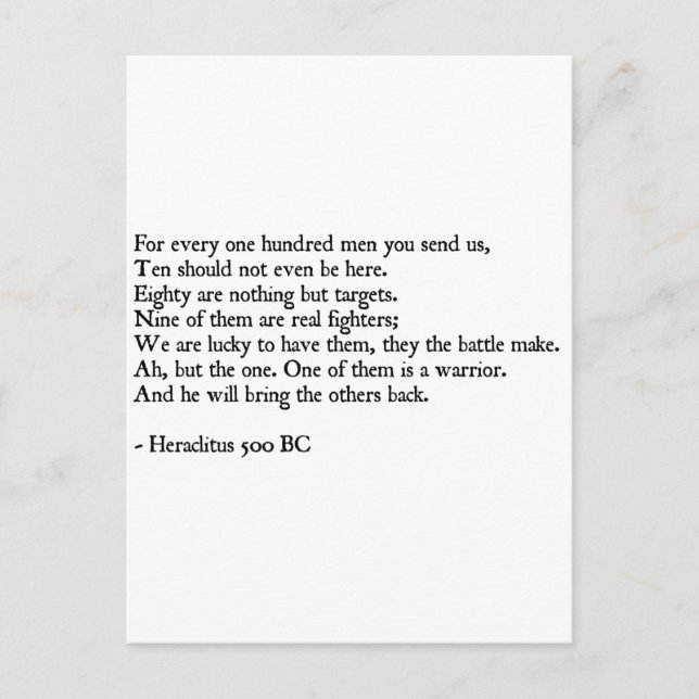 Heraclitus Quote Postcard (Front)