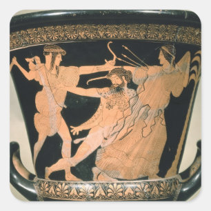 Herakles Struggling, detail from an Attic red-figu Square Sticker