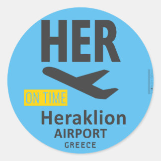 HERAKLION Airport HER Classic Round Sticker