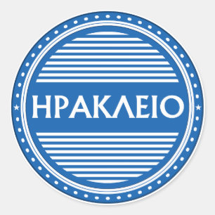 Heraklion City Pride Emblem – Greek Identity Classic Round Sticker