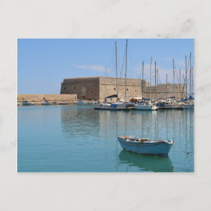 Heraklion Crete Harbour Fort Postcard