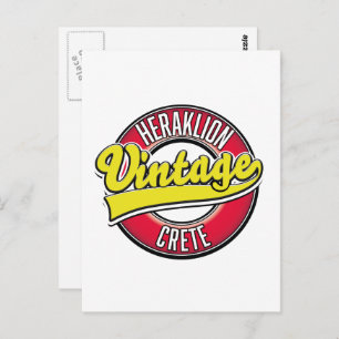 Heraklion Crete Travel logo Postcard