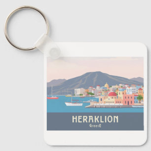 Heraklion Greece Pastel Travel – Venetian Harbour Key Ring